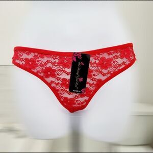 2/$20 Brand New Red Lace G String T-Back Panties Underwear One Size